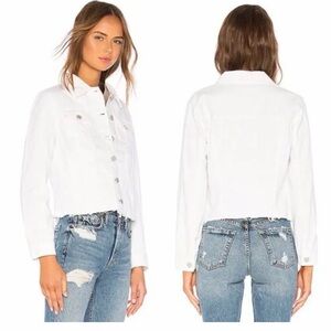 Blank NYC Distressed White Sharkbite Frayed denim jacket M
